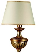 Applique In Legno Classico Argento Mecca Con Paralume 1 Luce Rondine