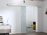 Porta scorrevole esterno muro H205 x L73 cm in Vetro temperato  - HEIDI