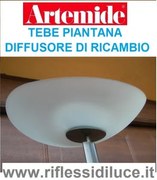 Artemide diffusore in vetro smerigliato ricambio per Tebe piantana