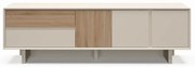 Mobile TV beige/di colore naturale con effetto rovere 180x55x45 cm Carpi – Marckeric