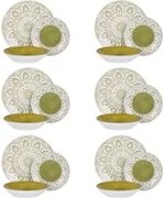 Servizio 18 piatti porcellana Ariel verde