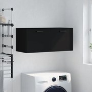 Mobile A Parete Nero 80x36,5x35 Cm İn Legno Multistrato /