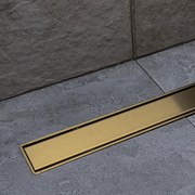 Canalina Di Scarico a Pavimento Piastrellabile 65 Cm Karag "Primo Compact Line" Oro/PVD