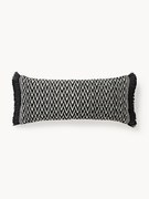Copricuscino da esterno con motivo intrecciato e frange Suria