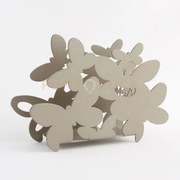 Porta tovaglioli farfalla 2 sabbia in ferro 13,5x4x11cm