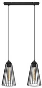 Lampadario a sospensione con filo TORRI 2xE27/15W/230V nero