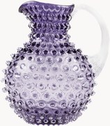 Brocca in vetro soffiato Hobnail