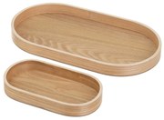 Vassoi decorativi in legno in set da 2 20x37 cm - Casa Selección