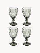 Set di 4 bicchieri da vino con motivo strutturato Colorado