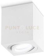 Gfa331- faretto h. 9,6cm quadrato bianco orientabile in alluminio 1...