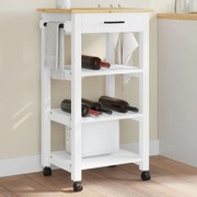 Carrello Da Cucina Monza 48x40x90 Cm İn Legno Massello Di Pino /