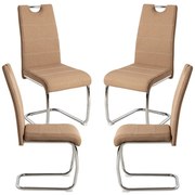 Pack 4 Sedie Hallen Tessuto - Marrone sabbia