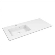 Lavabo integrale d'appoggio rettangolare vasca a sinistra Neo L 106 x H 11.2 x P 49 cm in ceramica bianco