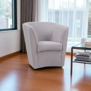 Poltrona moderna in tessuto antimacchia Grigio chiaro imbottita
