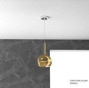 Sosp. bianco 1 luce piccola oro 1155bi-sp-or