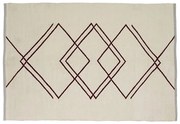 Hübsch - Rhomb Rug 120x180 White/Burgundy Hübsch