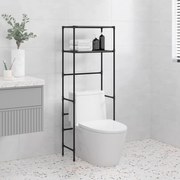 Rastrelliera Per Bagno A 2 Livelli Nera 53,5x28x143 Cm Ferro /