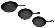 Set 3 Padelle İn Ghisa Bistecchiere Per Barbecue /