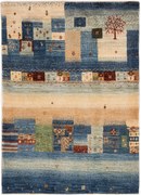 Loribaft Tappeto 140 x 100 Blu (Iran) Annodato A Mano