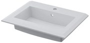 Lavabo a incasso rettangolare Moon L 61 x H 2 x P 46 cm in porcellana bianco