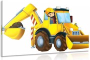 Quadro su tela – Escavatore per bambini