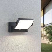 Lindby Applique da esterno Sherin, set di 2, orientabili, con sensore Sherin, Nero, Alluminio, Moderno