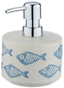 Distributore di sapone cremoso blu e bianco, 475 ml Aquamarin - Wenko