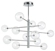 Sospensione Contemporanea Equinoxe Metallo Cromo 12 Luci 2W 3000K Luce Calda