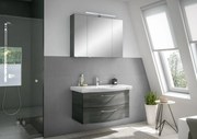 Mobile da bagno sospeso sotto lavabo L 90 x H 49 x P 48.1 cm grigio grafite, 2 cassetti PELIPAL Solitaire