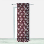 Tenda Floral bordeaux, nastro arricciatura automatica 140x290 cm