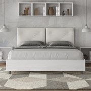 Letto contenitore 160x190 cuscinatura similpelle bianco Egos Appia