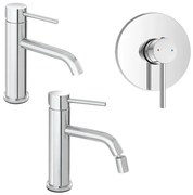 Set rubinetti lavabo bidet e doccia in acciaio inox con scarico Nuego