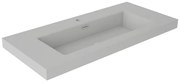 Lavabo a incasso rettangolare vasca centrale Nantes L 101 x H 6 x P 46 cm in resina grigio satinato