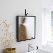Tikamoon - Specchio quadrato in metallo nero 50x50 Square stile industriale