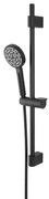 Saliscendi doccia 70 cm regolabile con doccetta tonda in ABS nero opaco Hidra