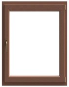 Finestra in PVC rovere dorato L 60 x H 120 cm, 1 anta apertura a destra