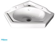 Azzurra Ceramica "Lavabo Angolare" In Ceramica Finitura Bianco Lucido da 50 cm