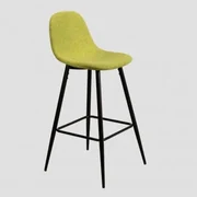 Sgabello Alto in Tessuto Glamm Verde Pistacchio & ↑75 cm & Nero - Sklum