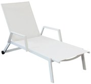 FANDANGO - lettino con struttura in alluminio verniciato bianca o antracite, textilene 2 x 1