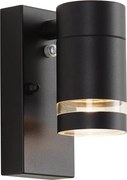 Lampada da parete moderna da esterno nera IP44 con sensore crepuscolare - Ensam