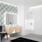 Walk-in eli design L 120 x H 200 cm, vetro 8 mm serigrafato bianco