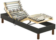 Rete relax con doghe e sospensioni in tessuto grigio antracite di DREAMEA - 70 x 190 cm