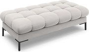 Panca Bali imbottita in velluto con gambe nere - L133cm