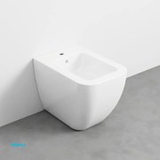 Ceramica Cielo "Shui Comfort" Bidet Terra Filo Muro Bianco Lucido