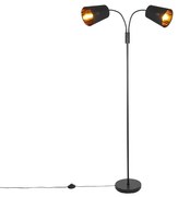 Lampada da terra moderna nera 2 luci - Carmen