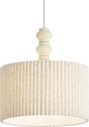 Lampada a sospensione Japandi beige con paralume in lino 50cm - Fedde