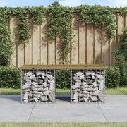 Panca da giardino design gabbione 103x44x42 cm pino impregnato