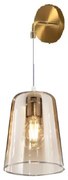 Applique ottone sat. regolabile 1 luce ambra 1164os-a-am