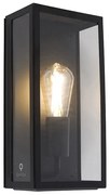 Lampada da parete esterna industriale nera IP44 con vetro - Rotterdam