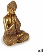 Statua Decorativa Buddha Seduto Dorato 17 x 33 x 23 cm (4 Unità)